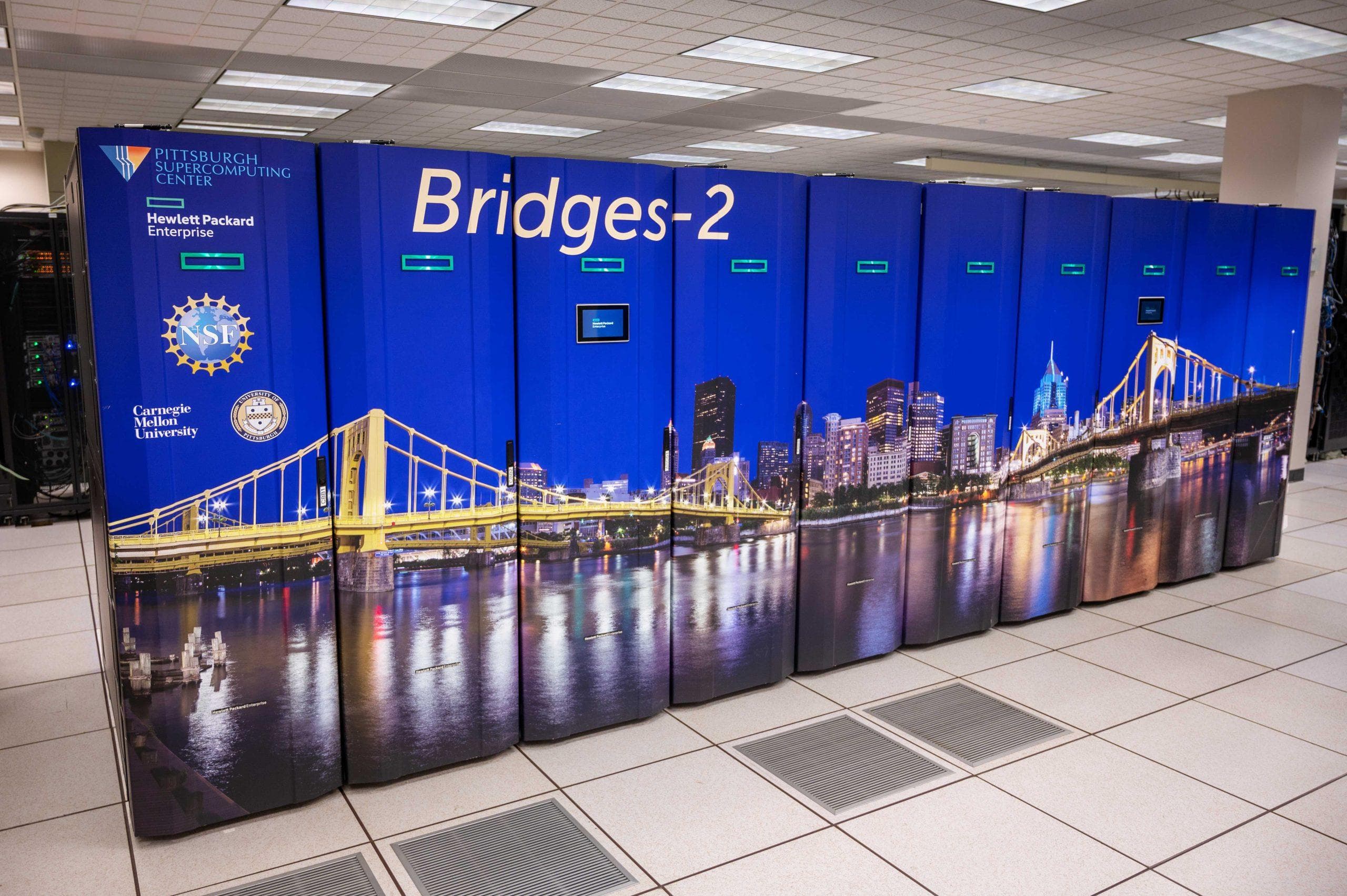 Bridges2 machine room at Pittsburgh Supercomputing Center